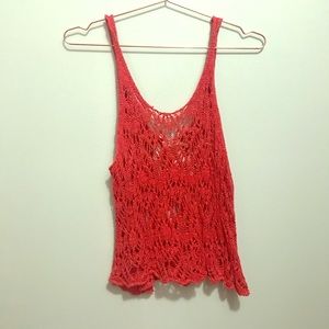 Red crochet top